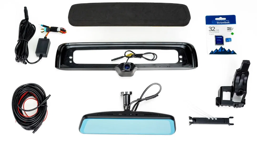 FVMR-1170 – BRAND MOTION Backup Camera, Under Center High Mount Stop Light 9.66 Inch Screen Anti Glare Tempered Glass...